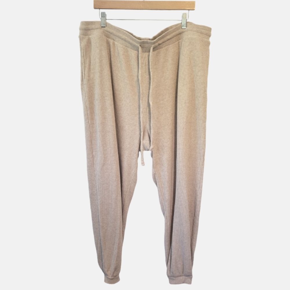 J. Crew Brushed Rib Jogger Pant in Beige Size 2X Loungewear